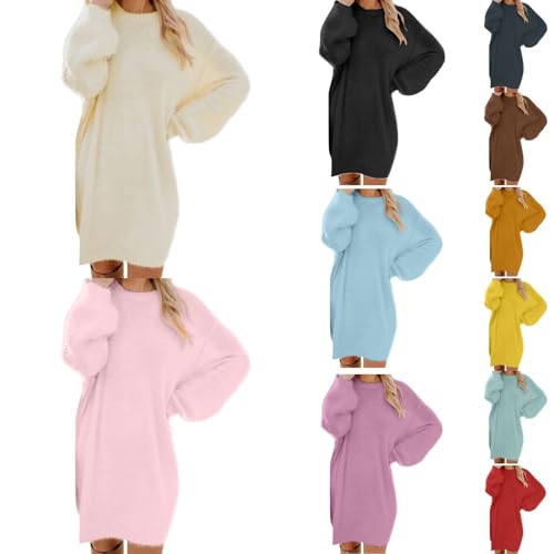 Pullover Damen Longpullover Damen Oversize Sweatshirt-Kleid Lose Langarm Winterkleid mit Fledermaus, Warme Pulloverkleid SchöNe Pullis BeiläUfige Rundhals Elegante Pullover Modische Shirtkleid Pullover Damen Longpullover Damen Oversize Sweatshirt-Kleid Lose Langarm Winterkleid mit Fledermaus, Warme Pulloverkleid SchöNe Pullis BeiläUfige Rundhals Elegante Pullover Modische Shirtkleid von Generic