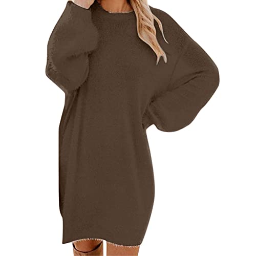 Pullover Damen Longpullover Damen Oversize Sweatshirt-Kleid Lose Langarm Winterkleid mit Fledermaus, Warme Pulloverkleid SchöNe Pullis BeiläUfige Rundhals Elegante Pullover Modische Shirtkleid Pullover Damen Longpullover Damen Oversize Sweatshirt-Kleid Lose Langarm Winterkleid mit Fledermaus, Warme Pulloverkleid SchöNe Pullis BeiläUfige Rundhals Elegante Pullover Modische Shirtkleid von Generic
