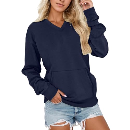 Pullover Damen Oversize Sweatshirt Elegant Langarmshirt Ohne Kapuze Basic V-Ausschnitt Langarm Freizeit Oberteil Winter Pulli Casual Basic Sport Streetwear Tops Pullover Damen Oversize Sweatshirt Elegant Langarmshirt Ohne Kapuze Basic V-Ausschnitt Langarm Freizeit Oberteil Winter Pulli Casual Basic Sport Streetwear Tops von Generic