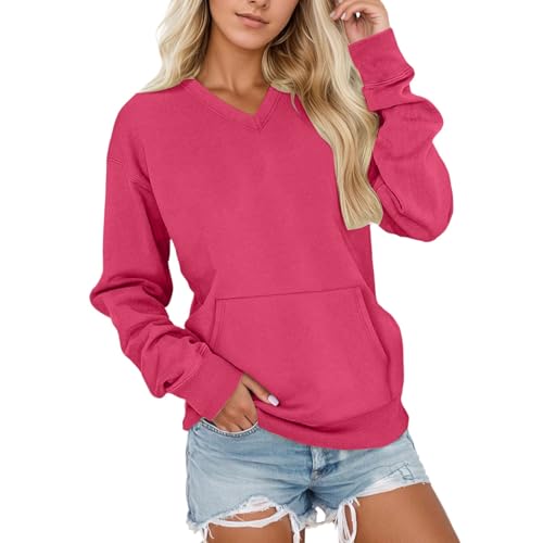 Pullover Damen Oversize Sweatshirt Elegant Langarmshirt Ohne Kapuze Basic V-Ausschnitt Langarm Freizeit Oberteil Winter Pulli Casual Basic Sport Streetwear Tops Pullover Damen Oversize Sweatshirt Elegant Langarmshirt Ohne Kapuze Basic V-Ausschnitt Langarm Freizeit Oberteil Winter Pulli Casual Basic Sport Streetwear Tops von Generic