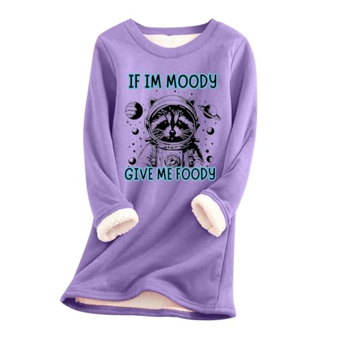 Pullover Damen Plüsch Langarm Sweater Winter Dicke Warme Fleecepullover Sherpa Gefüttertes Longsleeve Pulli Weich Kaschmir Langarmshirt Basic Sweatshirt Rundhals Oberteile 28 Light Purple M Pullover Damen Plüsch Langarm Sweater Winter Dicke Warme Fleecepullover Sherpa Gefüttertes Longsleeve Pulli Weich Kaschmir Langarmshirt Basic Sweatshirt Rundhals Oberteile 28 Light Purple M von Generic