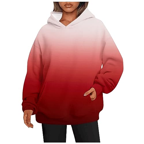 Pullover Damen mit Kapuze Oversized Hoodie y2k Sweatshirt Casual Kapuzenpullover Rundhals Langarm Hoody Tops Pulli Oberteile Herbst Winter Aesthetic Graphic Sportshirt von Generic