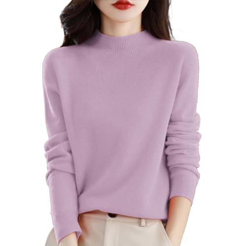 Pullover Für Damen Wollpullover Herbst Leichte Merino Wolle Elegante Einfarbiger Rundhals Dünner Langarm Winterpullover Warmer Lang Kaschmirpullover Damen Cashmerepullover Pullover Schwarz von Generic