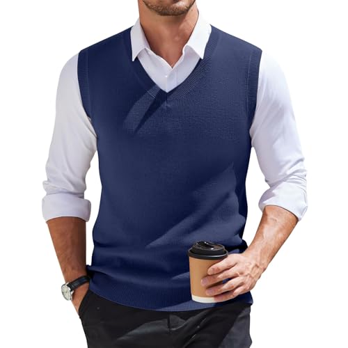 Pullover Herren Baumwolle Strick Wollweste Pullunder Mann Baumwolle Weste Männer Westen Für Herren Herren Strickjacke Wolle Mens Vest Herren Business Pullover Veste Herren Wool Business von Generic