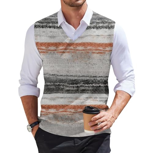 Pullover Herren Elegant Strick Herren Pullover Festlicher Pullover Herren Herren Pullover V-Ausschnitt Männer Top Sweater Vest Herren Herren Weste Elegant Weste Herren Frühling Pullunder von Generic