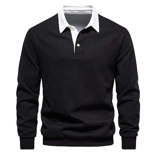 Pullover Herren Herbst Winter, Sweatshirt Herren Ohne Kapuze Langarm Pulli mit Polokragen Einfarbig Herrenpullover Basic Sweatshirts Men's Jumpers Oberteile Sweatpullover Langarmshirt Pullover Herren Herbst Winter, Sweatshirt Herren Ohne Kapuze Langarm Pulli mit Polokragen Einfarbig Herrenpullover Basic Sweatshirts Men's Jumpers Oberteile Sweatpullover Langarmshirt von Generic