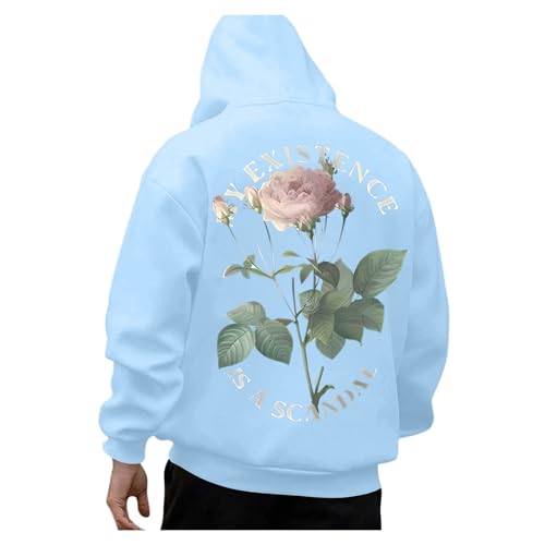 Pullover Herren Hoodie Herren Oversize mit Backprint Kapuzenpullover Y2K Langarm Streetwear Sportshirt Sweatshirt Kapuzenjacke KapuzenpuIIi Sweatjacke Frühling Herbst Winter Sweatshirt für Herren von Generic