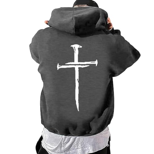 Pullover Herren Hoodie mit Backprint Pullover mit Kapuze Streetwear Hoodie Sweatshirt Winter Warm Fleece Pulli Kapuzenpullover Männer Pullover Y2k Kapuzenpulli Sweatpullover Backprint Hoodie Herren von Generic