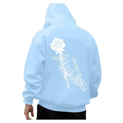 Pullover Herren Hoodie mit Backprint Pullover mit Kapuze Streetwear Hoodie Sweatshirt Winter Warm Fleece Pulli Kapuzenpullover Männer Pullover Y2k Kapuzenpulli Sweatpullover Backprint Hoodie Herren von Generic