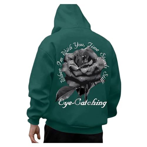 Pullover Herren Hoodie mit Backprint Pullover mit Kapuze Streetwear Hoodies Sweatshirt Winter Warm Fleece Pulli Kapuzenpullover Männer Pullover Y2k Kapuzenpulli Sweatpullover Backprint Hoodie Herren von Generic