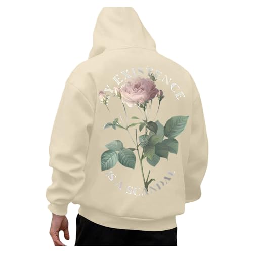 Pullover Herren Hoodie mit Backprint Pullover mit Kapuze Streetwear Hoodies Sweatshirt Winter Warm Fleece Pulli Kapuzenpullover Männer Pullover Y2k Kapuzenpulli Sweatpullover Backprint Hoodie Herren von Generic