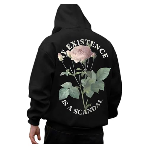 Pullover Herren Hoodie mit Backprint Pullover mit Kapuze Streetwear Hoodies Sweatshirt Winter Warm Fleece Pulli Kapuzenpullover Männer Pullover Y2k Kapuzenpulli Sweatpullover Backprint Hoodie Herren von Generic