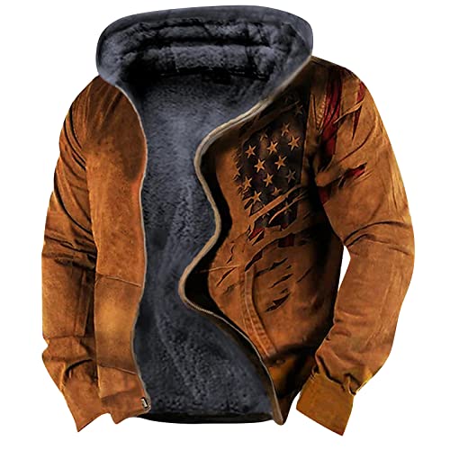 Pullover Herren Kapuzenpullover Sweatshirt Mit Kapuze Fleece Winterjacke Herbstjacke Mode Gym Casual Outdoor Sportbekleidung Halloween Vintage Jacke Braun XL Jacke 1224 von Generic