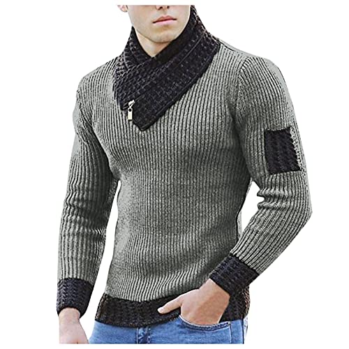 Pullover Herren Rollkragen, Herren Pullover Ohne Kapuze, Langarmshirt Herren Regular Fit, Winterpullover Herren Warm, Herbst Und Winter,Sweatshirt-Bluse Hemdbluse Freizeitjacke Herren-Sweatshirt von Generic