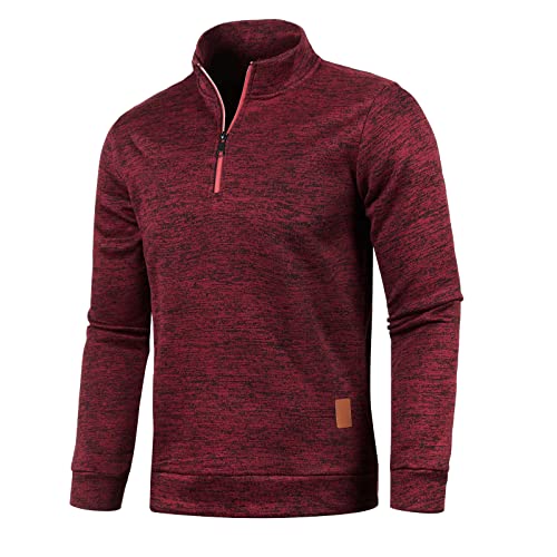 Pullover Herren Rollkragen Pullover Turtleneckpullover Feinstrick Sweater 1/4 Zip Neck Pulli Winterpullover Warm Strickpullover Langarm Leichter Arbeitspullover von Generic