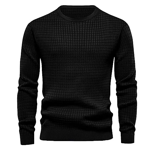 Pullover Herren Sweatshirt Vintage Aesthetic Sportshirt Laufshirt Teenager Pullover Einfarbig Blusenshirt Tunika Herrenblusen Langarm Bluse Tshirt Outdoor Sport Kapuzenpulli Sportbekleidung (Black, M) von Generic