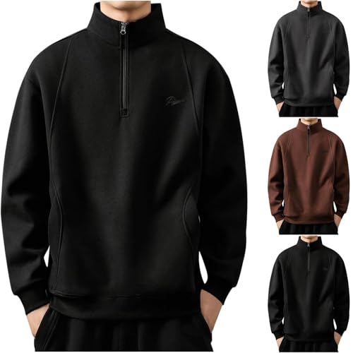 Pullover Herren Winter Sweatshirt Thermo Herbst Langarmshirt Dicke Plüsch Sweatjacke Warmer Langarm Bekleidung mit Reißverschluss Schwergewicht Arbeitspullover Angebote Schwarz XXL Pullover Herren Winter Sweatshirt Thermo Herbst Langarmshirt Dicke Plüsch Sweatjacke Warmer Langarm Bekleidung mit Reißverschluss Schwergewicht Arbeitspullover Angebote Schwarz XXL von Generic