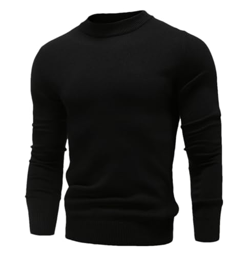 Pullover O-Neck Herren Pullover Mode Einfarbig Winter Slim Pullover Männer Casual Elastisch, Schwarz, X-Klein Pullover O-Neck Herren Pullover Mode Einfarbig Winter Slim Pullover Männer Casual Elastisch, Schwarz, X-Klein von Generic
