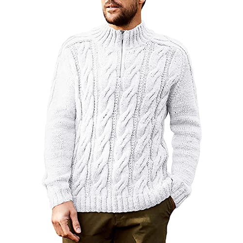 Pullover & Strickjacken Für Herren Sweatshirt Herren Herrenpullover Pullover Einfarbig Langarm Stricken Troyer mit Reißverschluss Warm Stehkragen Strickpullover Outdoor Pulli Slim Sweater von Generic