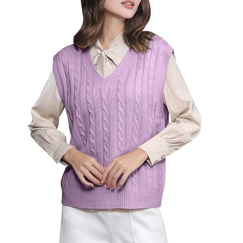 Pullunder Damen Ärmellos V Ausschnitt Strickweste Einfarbig Tank Top Weste Strick Casual Pullunder Sweater Sweatshirt Große Größen Strickpulli Elegant Feinstrick für Business und Freizeit Pullunder Damen Ärmellos V Ausschnitt Strickweste Einfarbig Tank Top Weste Strick Casual Pullunder Sweater Sweatshirt Große Größen Strickpulli Elegant Feinstrick für Business und Freizeit von Generic