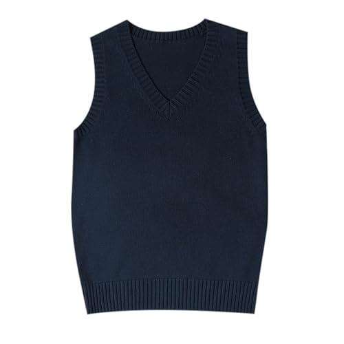 Pullunder Damen V-Ausschnit Strickweste Ärmellos Strickpullunder Einfarbig Pullover Lässiges Strickpullover Klassisch Tank Top Strickwesten Oberteil von Generic