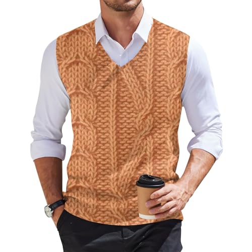 Pullunder Herren Kariert Westen Ohne Arme Pullover Herren Wolle Strick Weste Herren Vintage Weste Herren Trachtenweste Wollweste Weste Blau Herren Pullunder & Strickwesten Für Herren Pullunder von Generic
