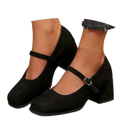 Pumps Damen Breite Füße Schuhe Elegant Trachtenschuhe Damen Dirndl Schuhe Geschlossene Bequeme Absatzschuhe Oktoberfest Party Tanzschuhe Weite H Hochzeitsschuhe Blockabsatz Brautschuhe von Generic