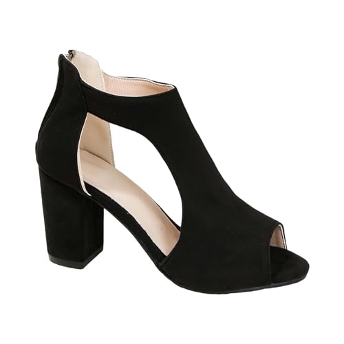 Pumps Damen Schwarz Mit Riemchen Blockabsatz Sandaletten Mit Absatz Peep Toe High Heel Sandalen Mit Reißverschluss Mode Elegant Stiletto High Heels Flache Schuhe T-Riemen Schuhe Pumps Damen Schwarz Mit Riemchen Blockabsatz Sandaletten Mit Absatz Peep Toe High Heel Sandalen Mit Reißverschluss Mode Elegant Stiletto High Heels Flache Schuhe T-Riemen Schuhe von Generic