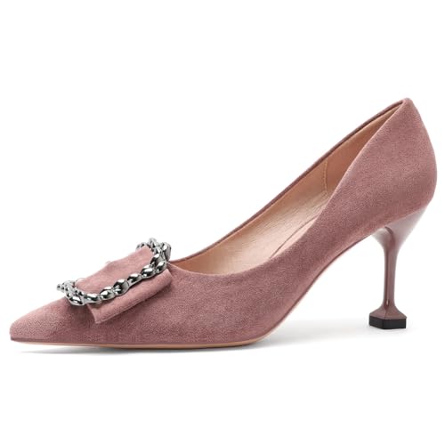 Pumps Damen - Spitze Lackabsätze mit Atmungsaktiver Futter & Metallischer Quadrat-Schnalle, Schlupf-Schuhe für Hochzeit, Braut, Arbeit, Büro & Täglichen Tragen,Bean pink,40 EU Pumps Damen - Spitze Lackabsätze mit Atmungsaktiver Futter & Metallischer Quadrat-Schnalle, Schlupf-Schuhe für Hochzeit, Braut, Arbeit, Büro & Täglichen Tragen,Bean pink,40 EU von Qynthra
