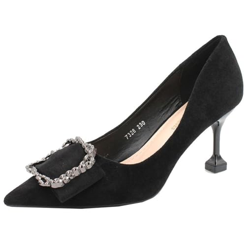 Pumps Damen - Spitze Lackabsätze mit Atmungsaktiver Futter & Metallischer Quadrat-Schnalle, Schlupf-Schuhe für Hochzeit, Braut, Arbeit, Büro & Täglichen Tragen,Schwarz,39 EU Pumps Damen - Spitze Lackabsätze mit Atmungsaktiver Futter & Metallischer Quadrat-Schnalle, Schlupf-Schuhe für Hochzeit, Braut, Arbeit, Büro & Täglichen Tragen,Schwarz,39 EU von Qynthra