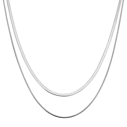 Punk Design 925 Silber Halsband Doppel Schichten Box Kette Halsketten Für Frauen Aussage Weihnachten Schmuck Geschenk von Generic