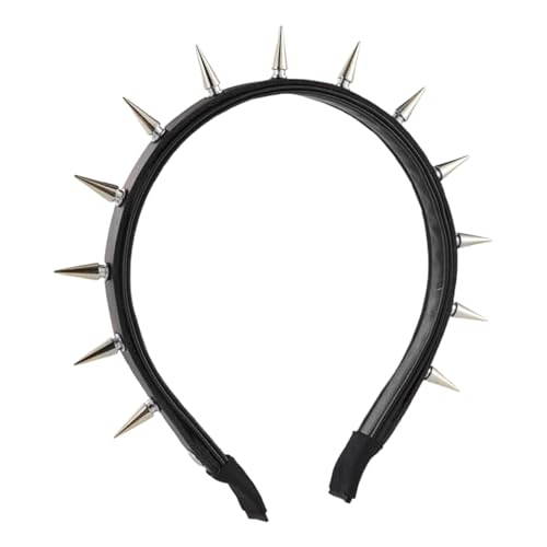 Punk Head Band - spitzer Gothic-Stil Dach für elegante Haare | Rock Modeaccessoire mit silbernen Gefangenen, für Cosplay-Events, Musikfestivals, kantige Party-Looks, Nachtkleider von Generic