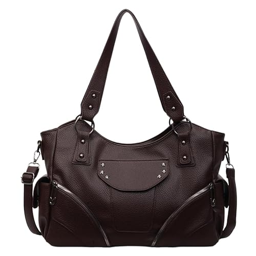 Punk -Niet -Umhängetasche große Kapazität Crossbody -Tasche for Frauenbeteiligte mit mehreren Taschen Handtaschen von Generic