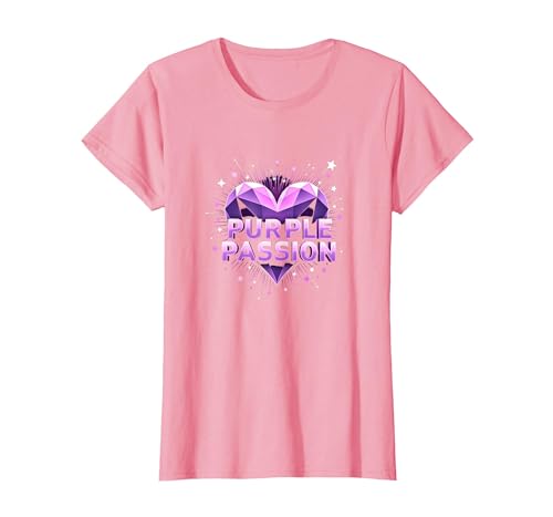 Purple Passion: Stellar Heart Adventure für Jungen T-Shirt, Damen, Rosa, XS von Generic
