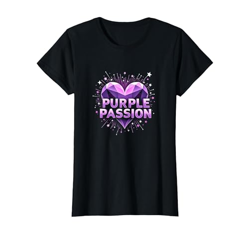 Purple Passion: Stellar Heart Adventure für Jungen T-Shirt, Damen, Schwarz, XS Purple Passion: Stellar Heart Adventure für Jungen T-Shirt, Damen, Schwarz, XS von Generic