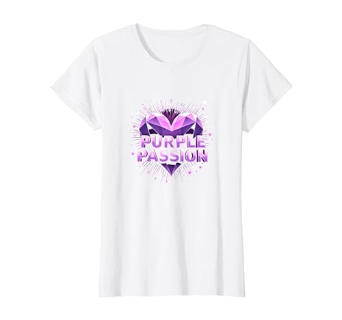 Purple Passion: Stellar Heart Adventure für Jungen T-Shirt, Damen, Weiß, XS Purple Passion: Stellar Heart Adventure für Jungen T-Shirt, Damen, Weiß, XS von Generic