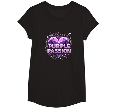 Purple Passion: Stellar Heart Adventure für Jungen T-Shirt, Girls, Schwarz, XS Purple Passion: Stellar Heart Adventure für Jungen T-Shirt, Girls, Schwarz, XS von Generic