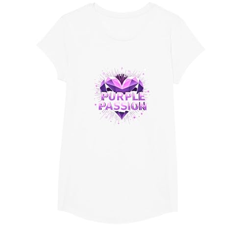 Purple Passion: Stellar Heart Adventure für Jungen T-Shirt, Girls, Weiß, XS von Generic