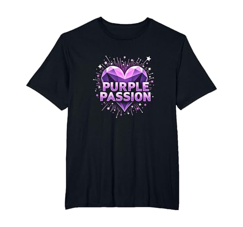 Purple Passion: Stellar Heart Adventure für Jungen T-Shirt, Herren Große Größen, Schwarz, 3X Tall von Generic