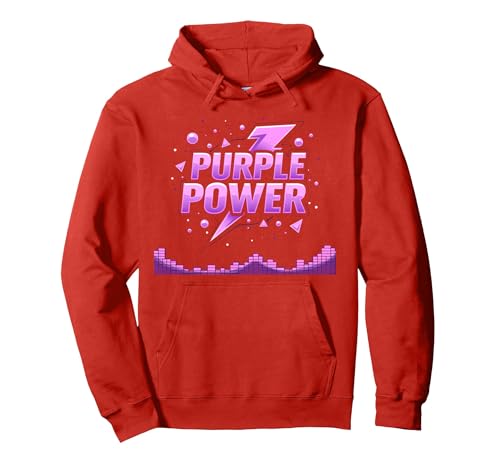 Purple Power: Energetic Boys Superhero Statement Pullover Hoodie, Unisex für Erwachsene, Rot, S von Generic