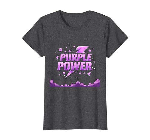 Purple Power: Energetic Boys Superhero Statement T-Shirt, Damen, Anthrazit Meliert, XS Purple Power: Energetic Boys Superhero Statement T-Shirt, Damen, Anthrazit Meliert, XS von Generic