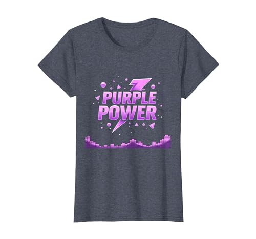 Purple Power: Energetic Boys Superhero Statement T-Shirt, Damen, Blau Meliert, XS Purple Power: Energetic Boys Superhero Statement T-Shirt, Damen, Blau Meliert, XS von Generic