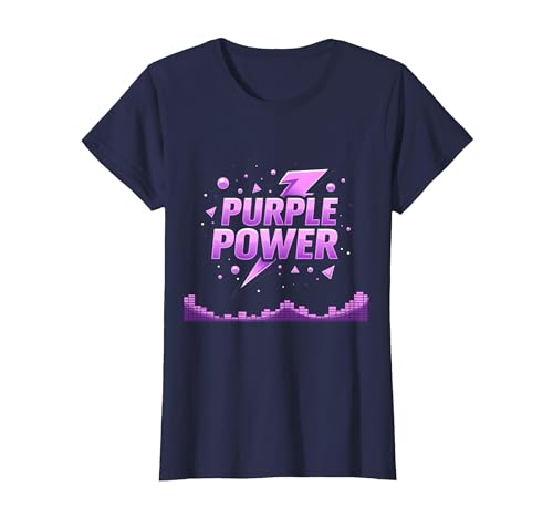 Purple Power: Energetic Boys Superhero Statement T-Shirt, Damen, Marineblau, XS Purple Power: Energetic Boys Superhero Statement T-Shirt, Damen, Marineblau, XS von Generic