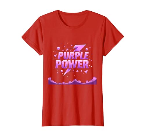 Purple Power: Energetic Boys Superhero Statement T-Shirt, Damen, Rot, XS Purple Power: Energetic Boys Superhero Statement T-Shirt, Damen, Rot, XS von Generic