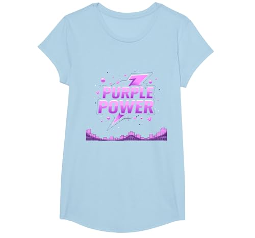Purple Power: Energetic Boys Superhero Statement T-Shirt, Girls, Himmelblau, XS Purple Power: Energetic Boys Superhero Statement T-Shirt, Girls, Himmelblau, XS von Generic