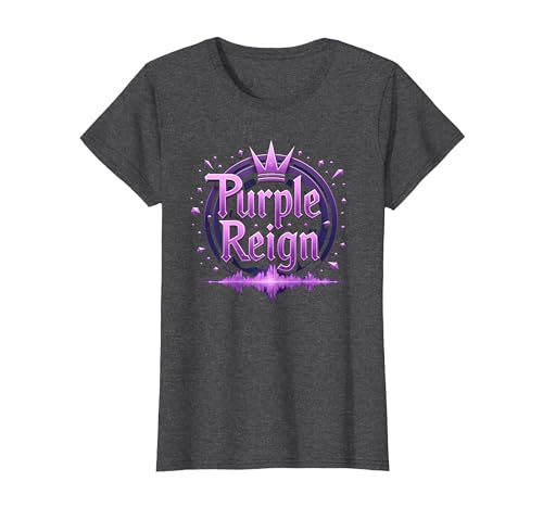 Purple Reign: Königliches Abenteuer für Jungen T-Shirt, Damen, Anthrazit Meliert, XS Purple Reign: Königliches Abenteuer für Jungen T-Shirt, Damen, Anthrazit Meliert, XS von Generic