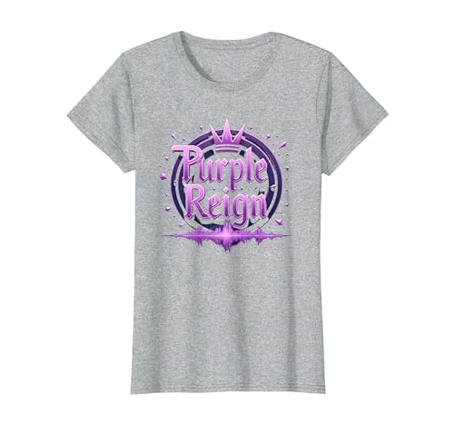 Purple Reign: Königliches Abenteuer für Jungen T-Shirt, Damen, Grau Meliert, XS von Generic