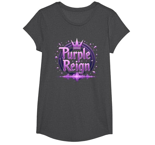 Purple Reign: Königliches Abenteuer für Jungen T-Shirt, Girls, Anthrazit Meliert, XS Purple Reign: Königliches Abenteuer für Jungen T-Shirt, Girls, Anthrazit Meliert, XS von Generic