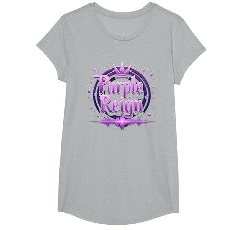 Purple Reign: Königliches Abenteuer für Jungen T-Shirt, Girls, Grau Meliert, XS von Generic