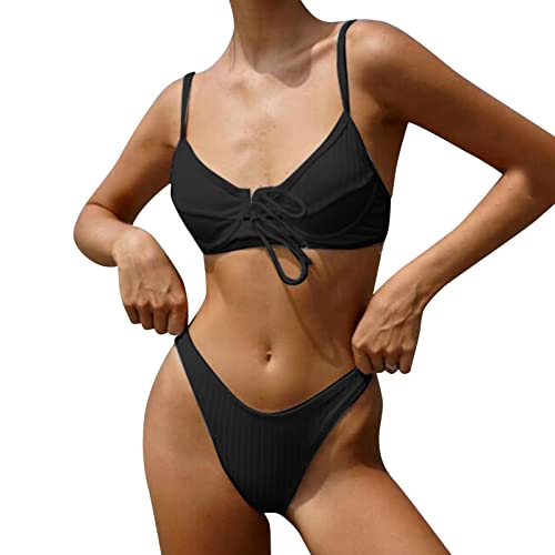 Push Up Bikini Damen Set Set Bandage Badeanzüge Liegestütze Bandeau brasilianische Frauen Bikini Set Bikini Top von Generic